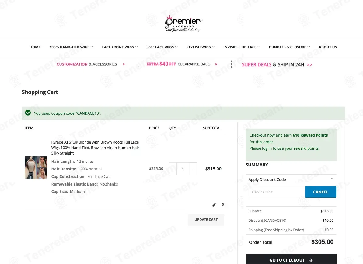 Premier Lace Wigs coupon code: $10 off with CANDACE10. Tested and valid as 4 months ago.