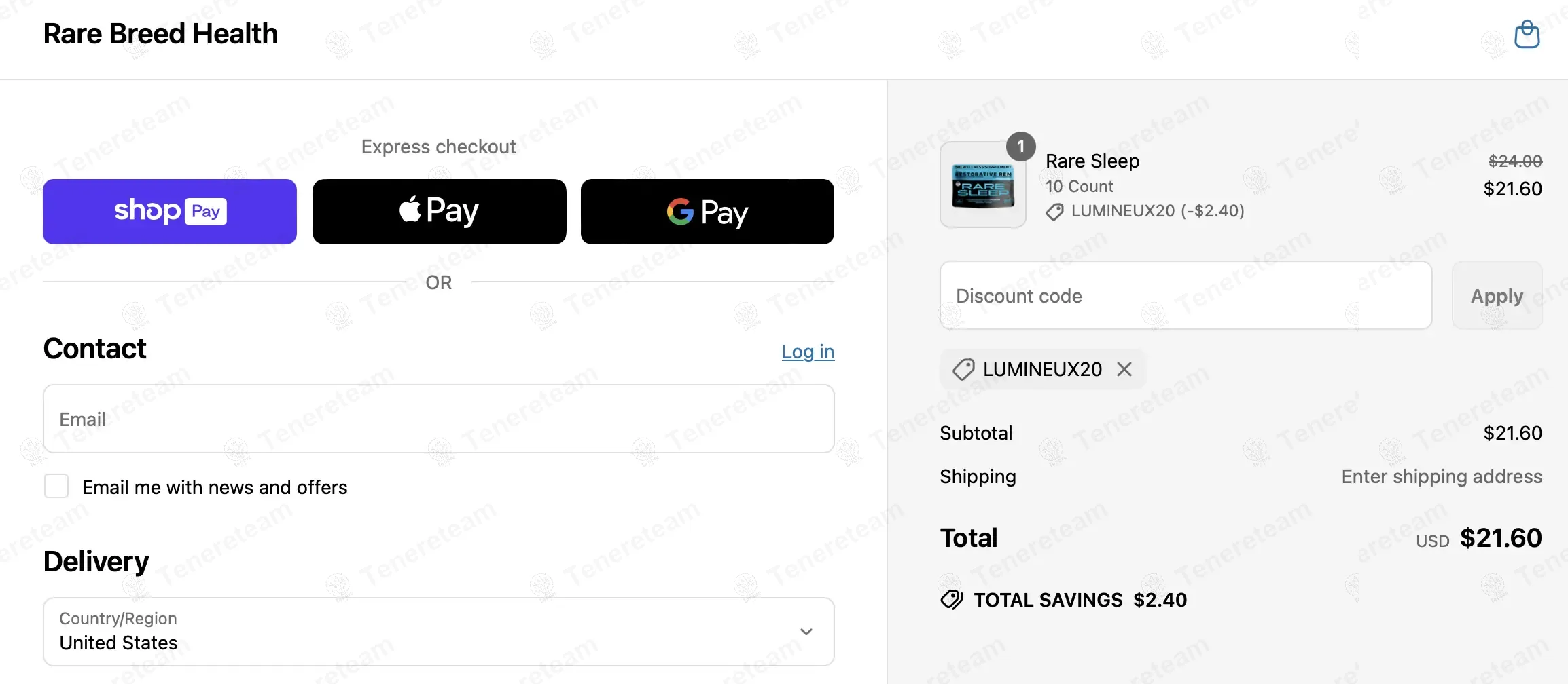 Rare Breed Health coupon code: 10% off with LUMINEUX20. Tested and valid as 1 year ago.