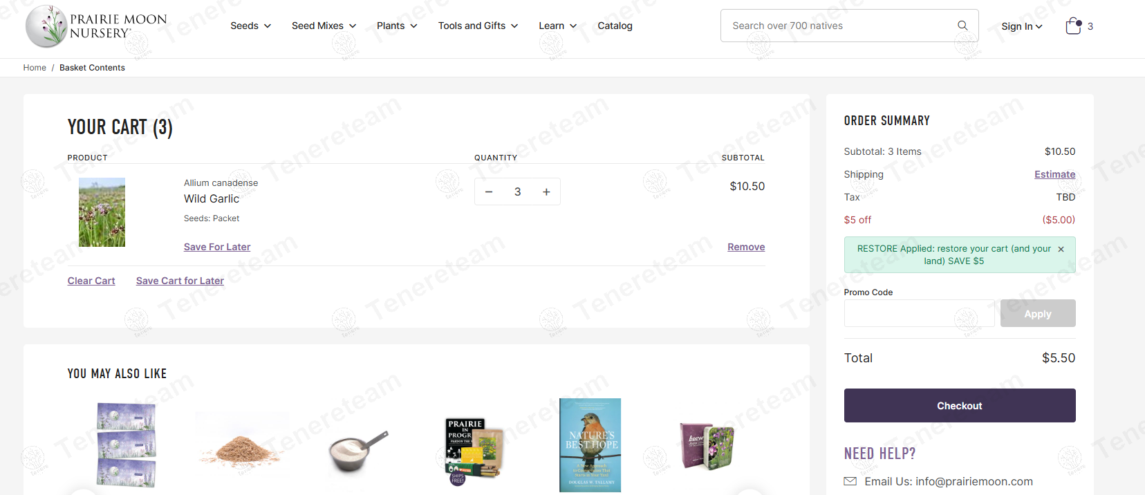 Prairie Moon Nursery apply coupon code