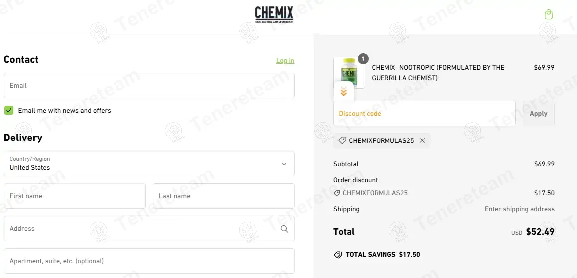 Chemix Lifestyle coupon code: 25% off with CHEMIXFORMULAS25. Tested and valid as 1 year ago.