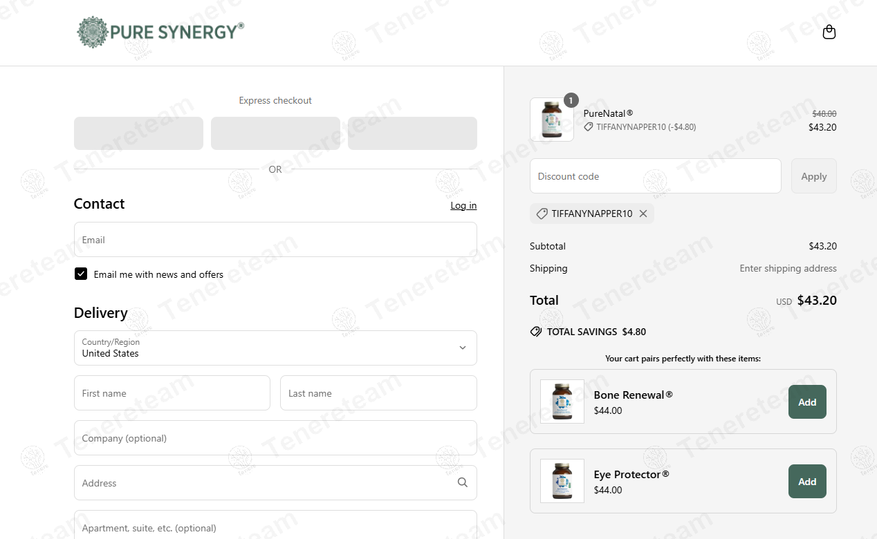 The Synergy Company coupon code: 10% off with TIFFANYNAPPER10. Tested and valid as 1 year ago.