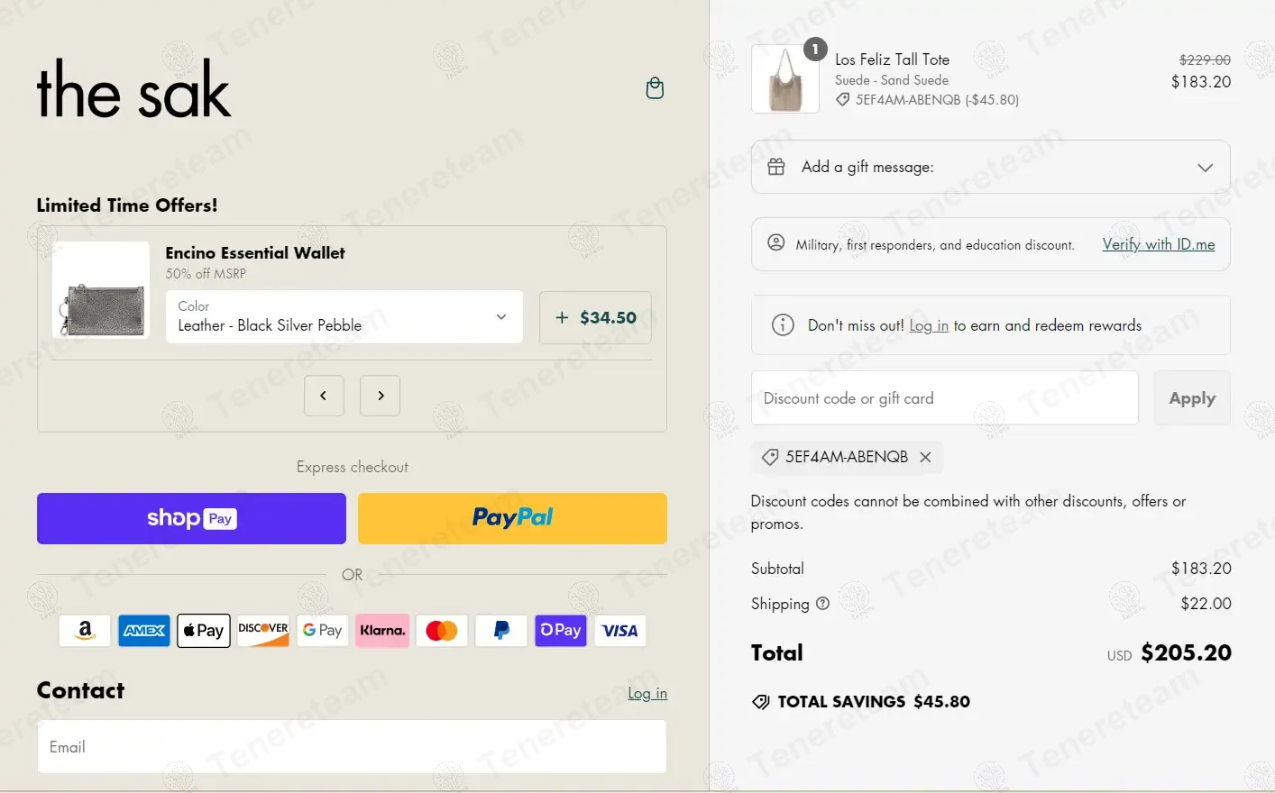 The Sak coupon code: 20% off with 5EF4AM-ABENQB. Tested and valid as 1 year ago.
