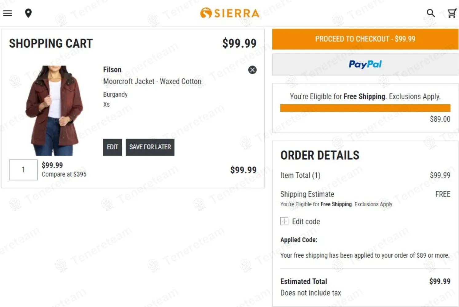 Sierra coupon code: Sale off with PIGGY89. Tested and valid as 1 year ago.