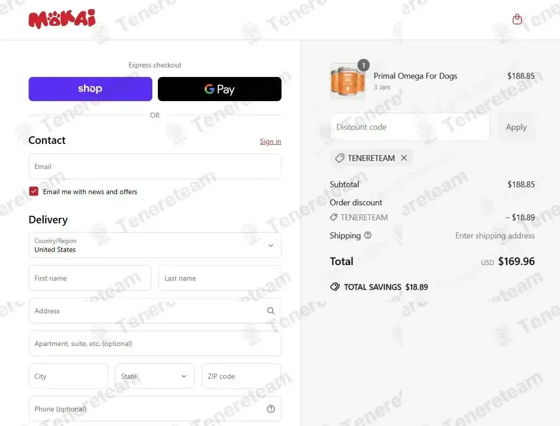 Mokai Paws coupon code: 10% off with TENERETEAM. Tested and valid as 1 month ago.