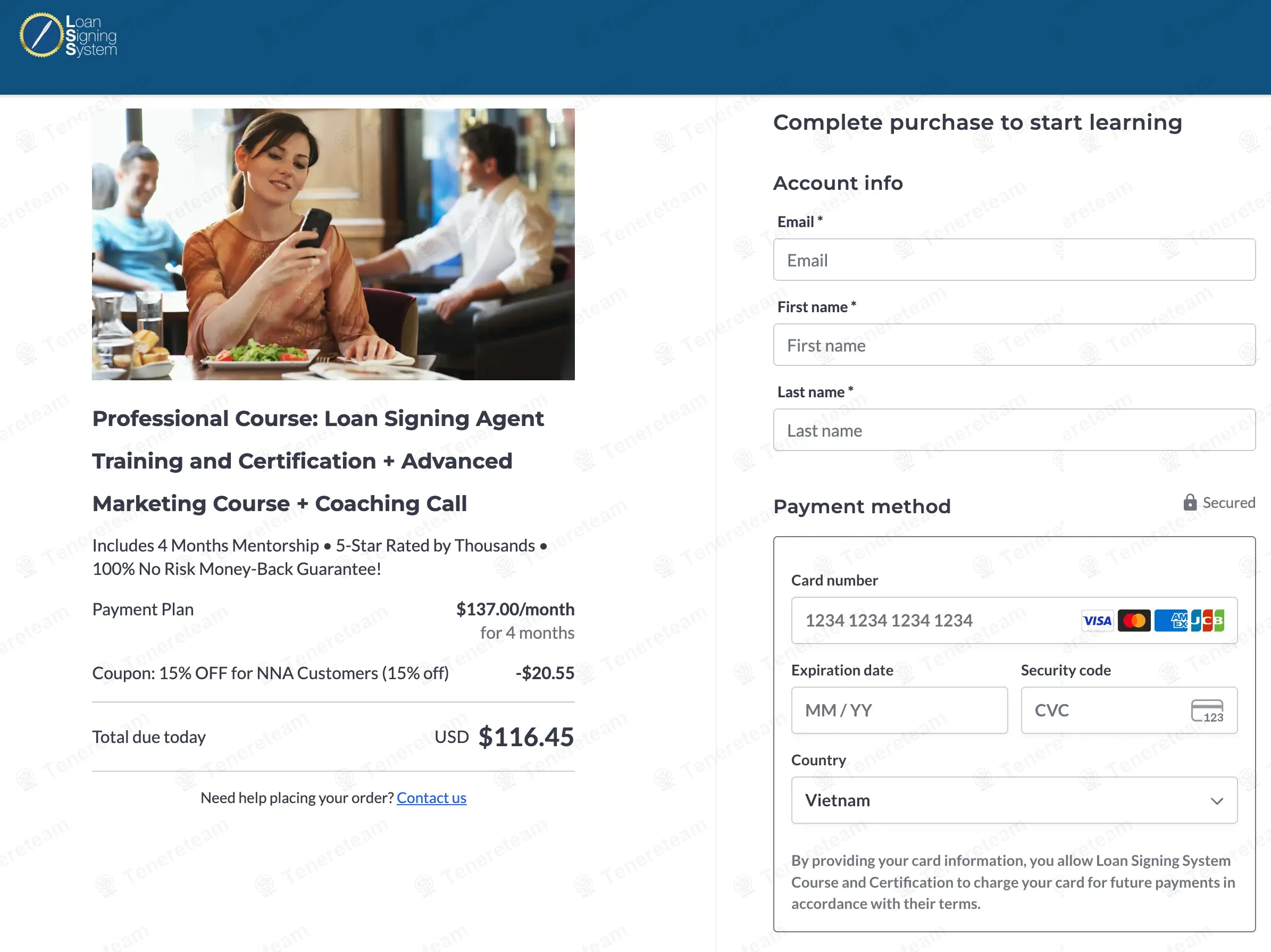 Loan Signing System apply coupon code