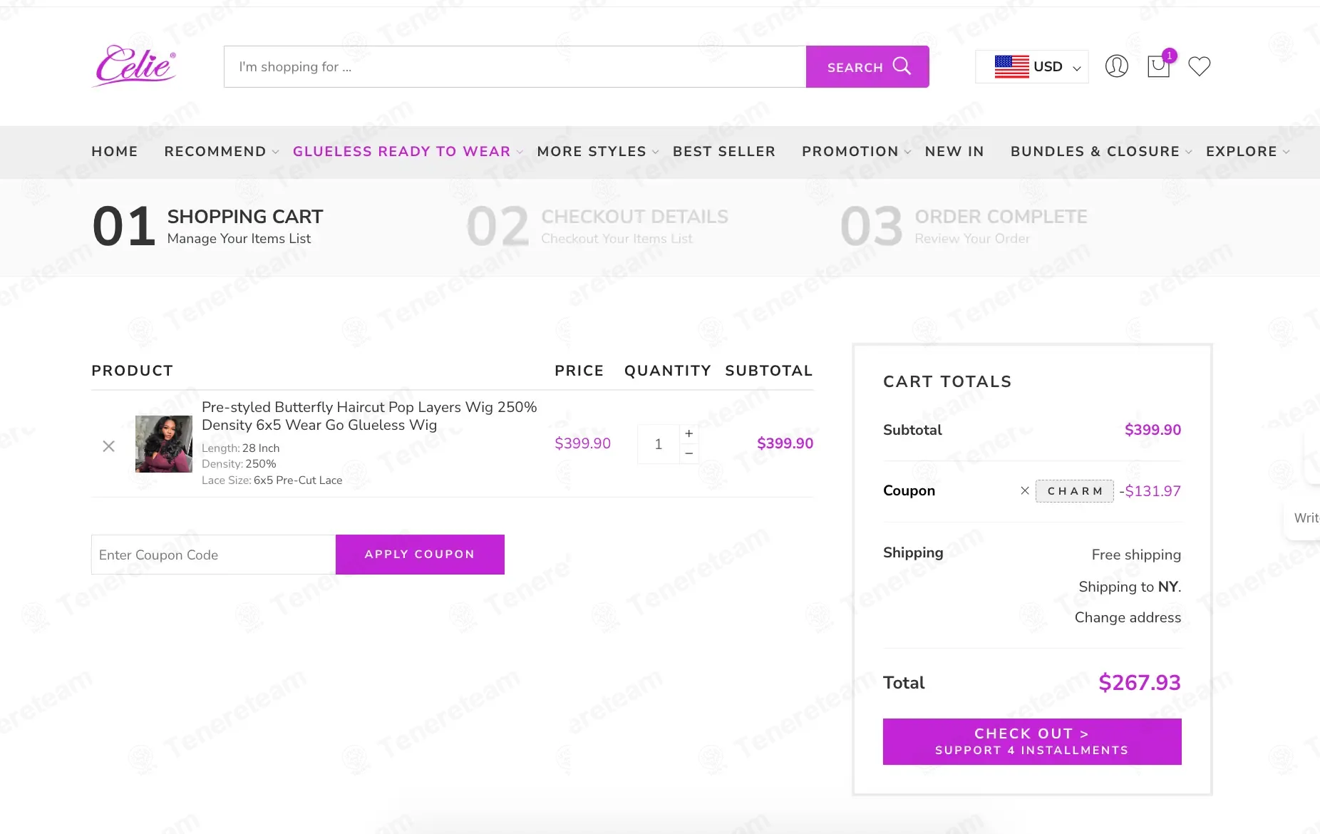 Celie Hair coupon code: 33% off with CHARM. Tested and valid as 9 months ago.