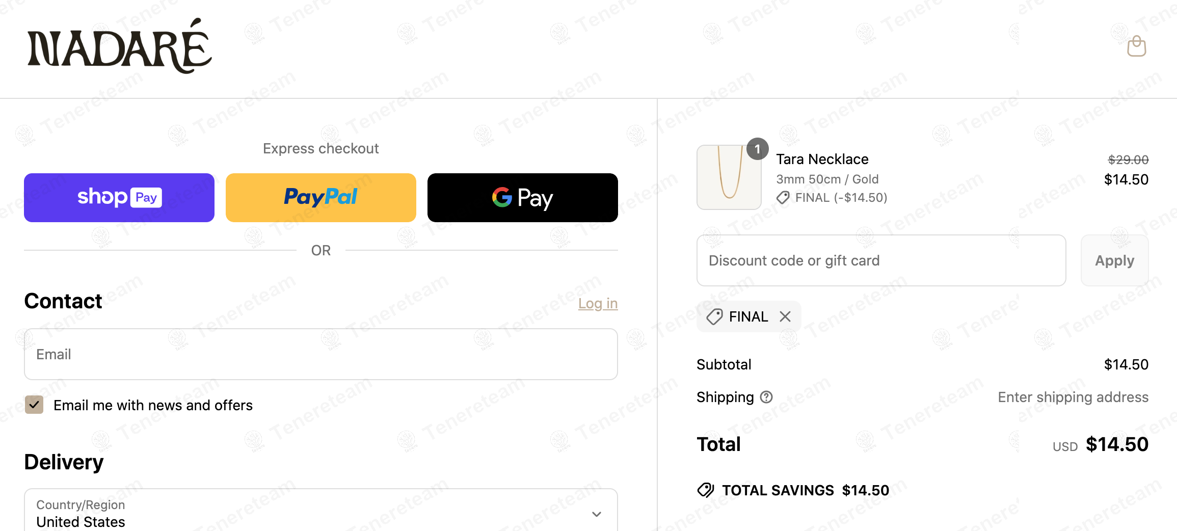 Nadare Co. coupon code: 50% off with FINAL. Tested and valid as 1 year ago.