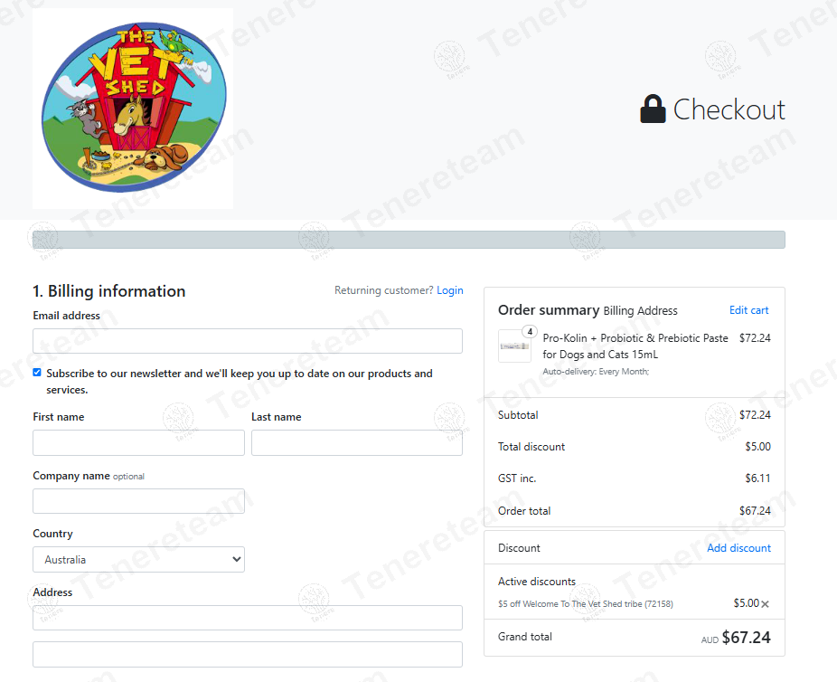 The Vet Shed coupon code: $5 off with 72158. Tested and valid as 1 year ago.
