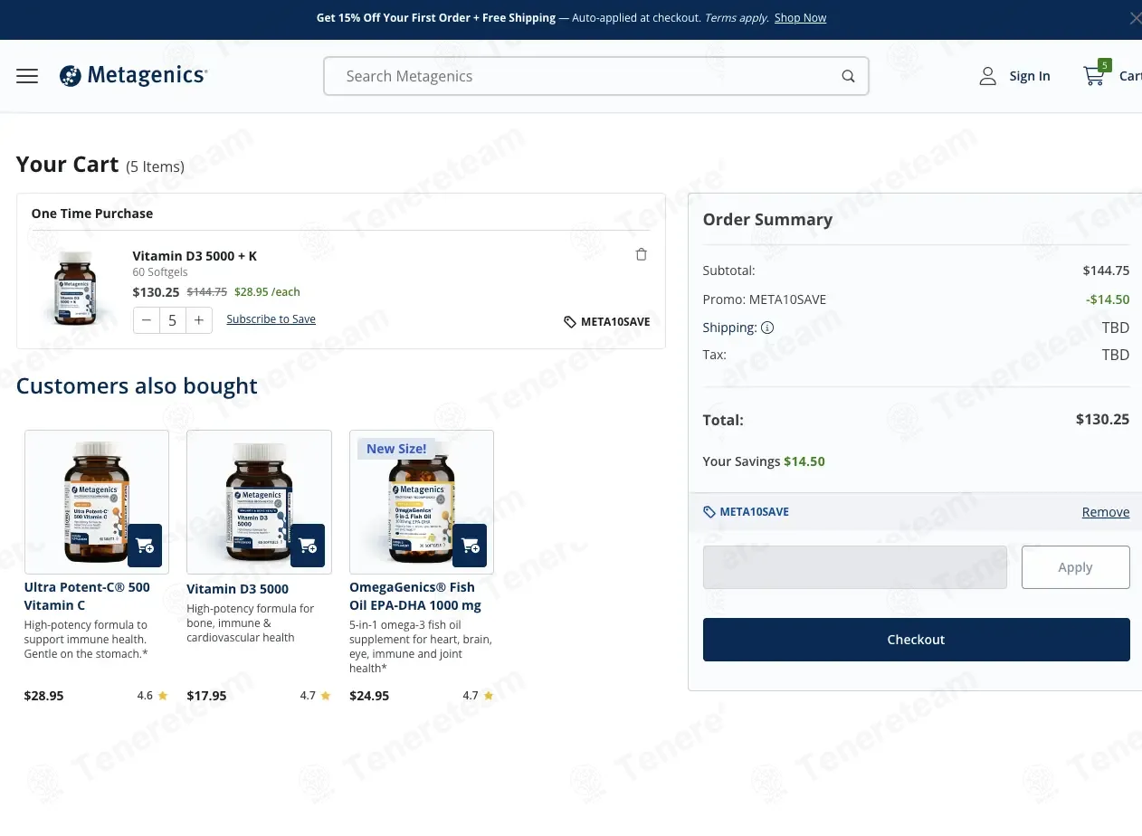 Metagenics coupon code: 10% off with META10SAVE. Tested and valid as 1 week ago.
