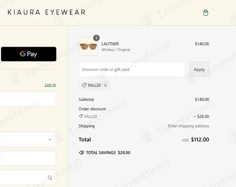 KIAURA Eyewear coupon code: 20% off with FALL20. Tested and valid as 1 year ago.