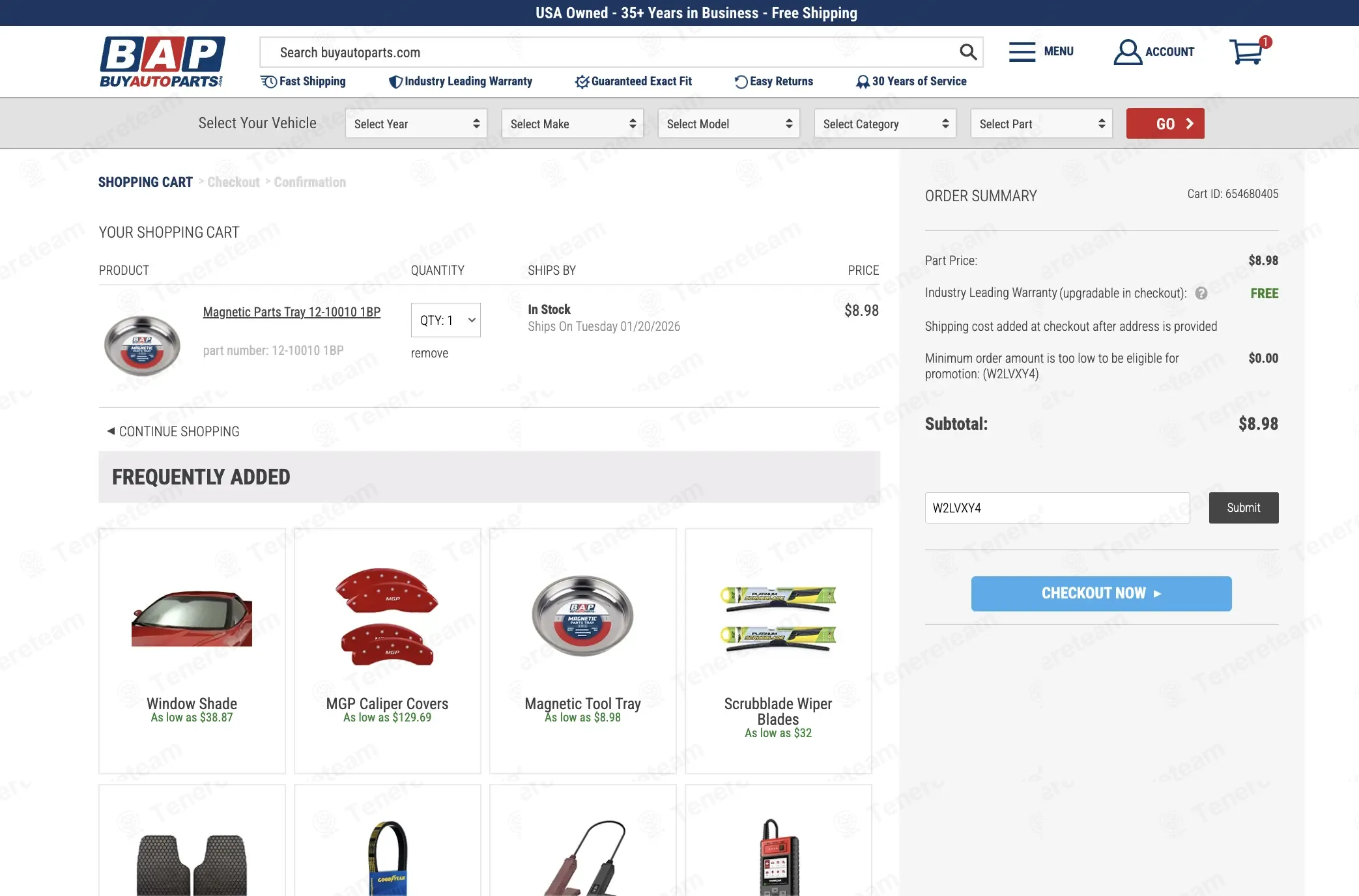 Buy Auto Parts coupon code: $15 off with W2LVXY4. Tested and valid as 2 months ago.