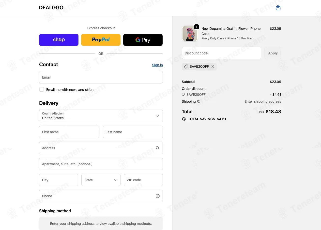 Dealggo coupon code: 20% off with SAVE20OFF. Tested and valid as 3 weeks ago.