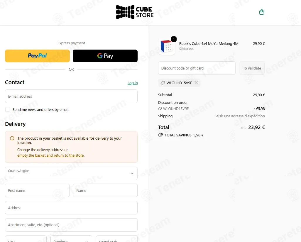 Cube Store coupon code: 20% off with WLOIJHD15V9F. Tested and valid as 2 weeks ago.
