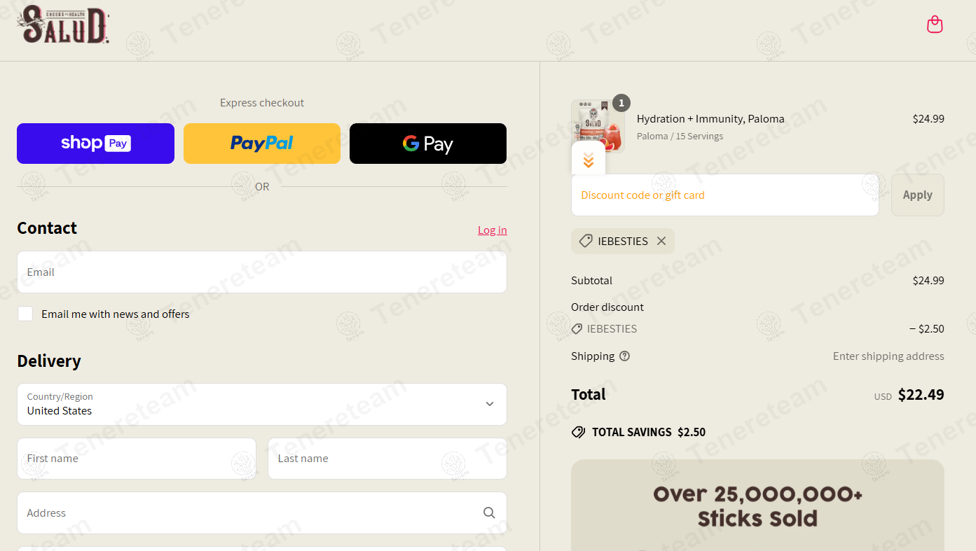 Taste Salud coupon code: 10% off with IEBESTIES. Tested and valid as 1 year ago.