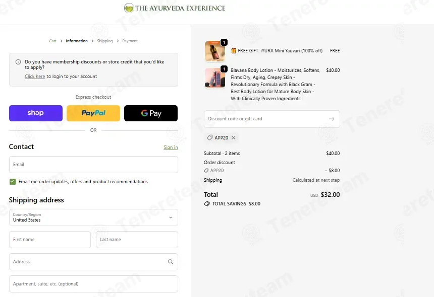 The Ayurveda Experience coupon code: 20% off with APP20. Tested and valid as 2 months ago.