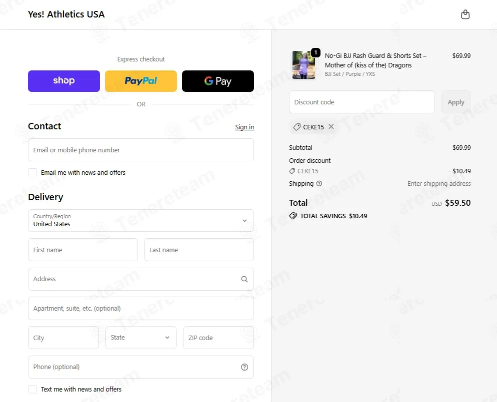 Yes Athletics USA coupon code: 15% off with CEKE15. Tested and valid as 3 weeks ago.