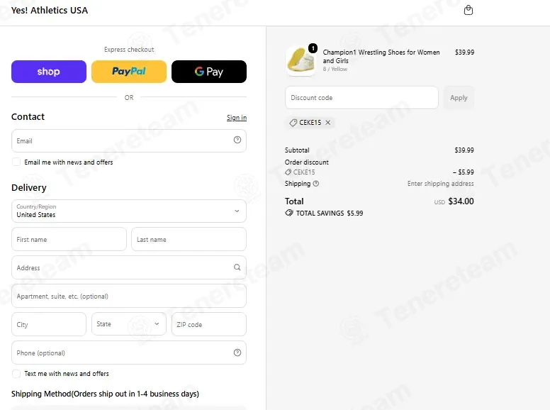 Yes Athletics USA coupon code: 15% off with CEKE15. Tested and valid as 3 weeks ago.