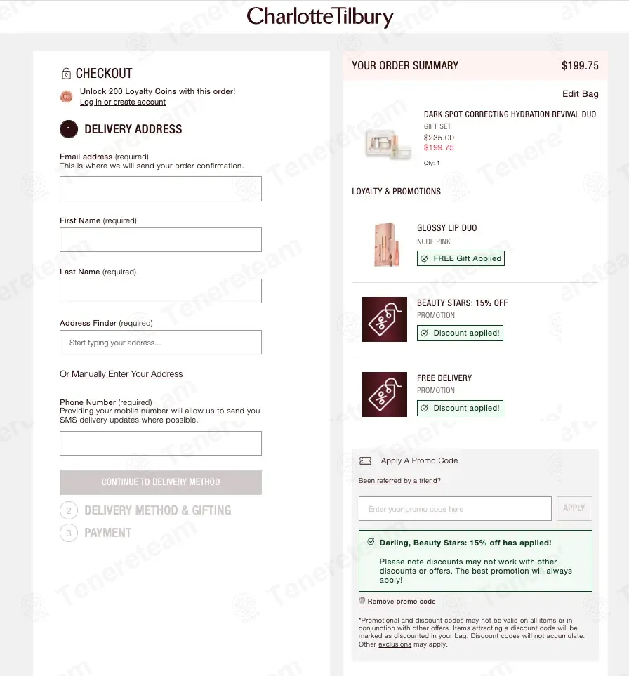 Charlotte Tilbury AU coupon code: 15% off with CT-SOCHJ2HX7PH. Tested and valid as 1 month ago.