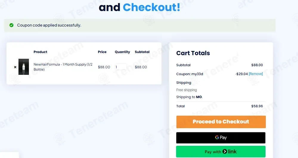 New Hair Formula coupon code: 33% off with my33d. Tested and valid as 1 month ago.