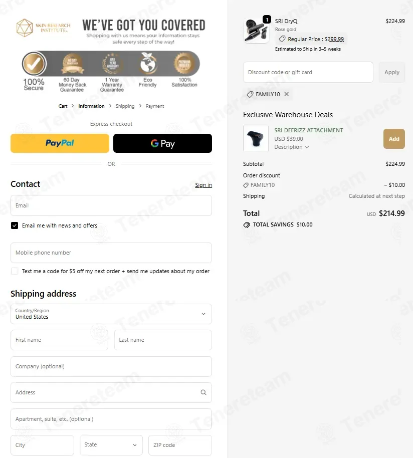 Skin Research Institute coupon code: $10 off with FAMILY10. Tested and valid as 9 hours ago.