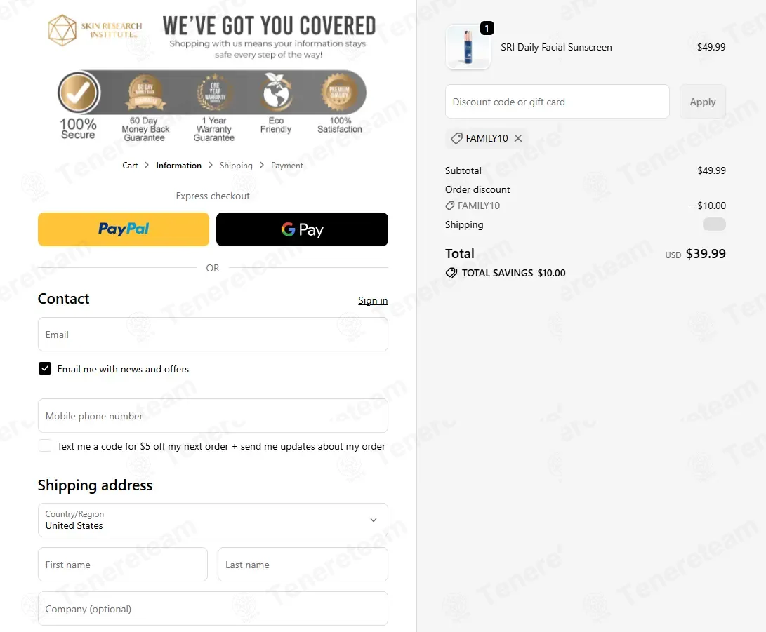 Skin Research Institute coupon code: $10 off with FAMILY10. Tested and valid as 9 hours ago.