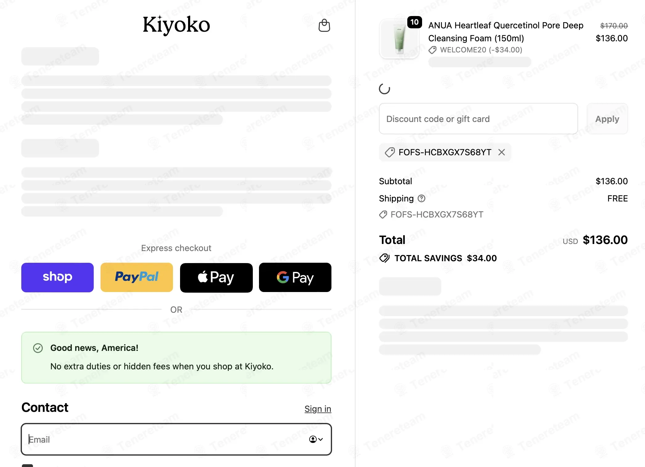 Kiyoko Beauty coupon code: Sale off with FOFS-HCBXGX7S68YT. Tested and valid as 2 months ago.