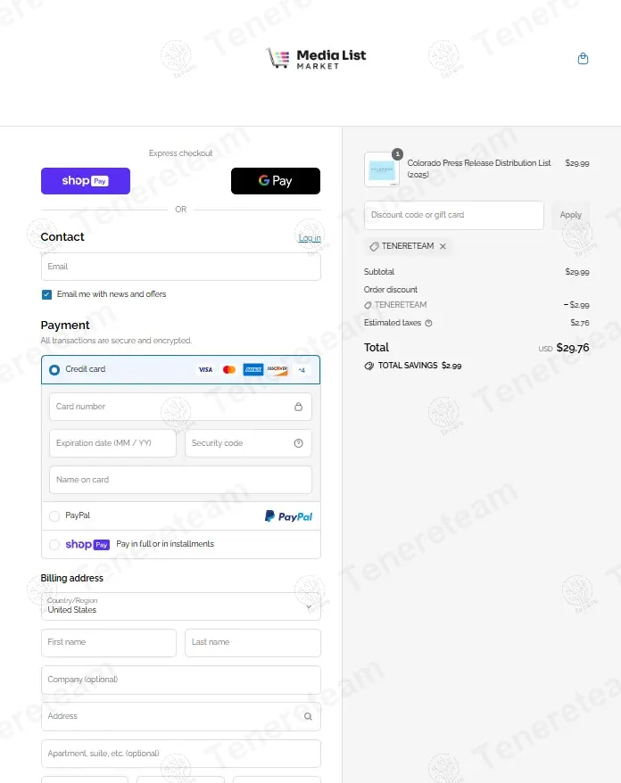 Media List Market coupon code: 10% off with TENERETEAM. Tested and valid as 11 months ago.