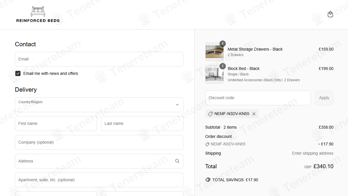 Reinforced Beds coupon code: 5% off with NEMF-N3DV-KN55. Tested and valid as 1 year ago.