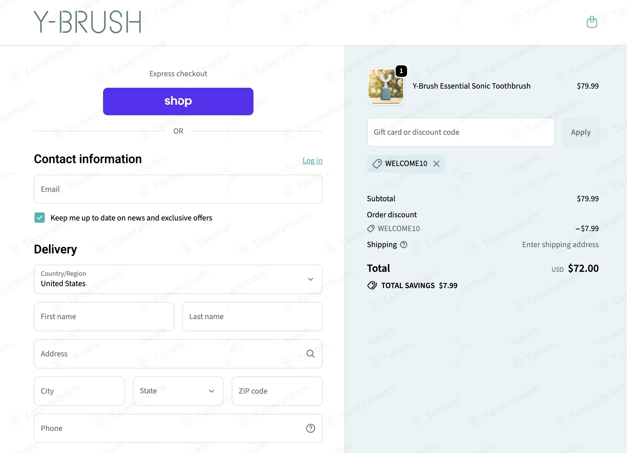 Y-Brush USA coupon code: 10% off with WELCOME10. Tested and valid as 3 weeks ago.
