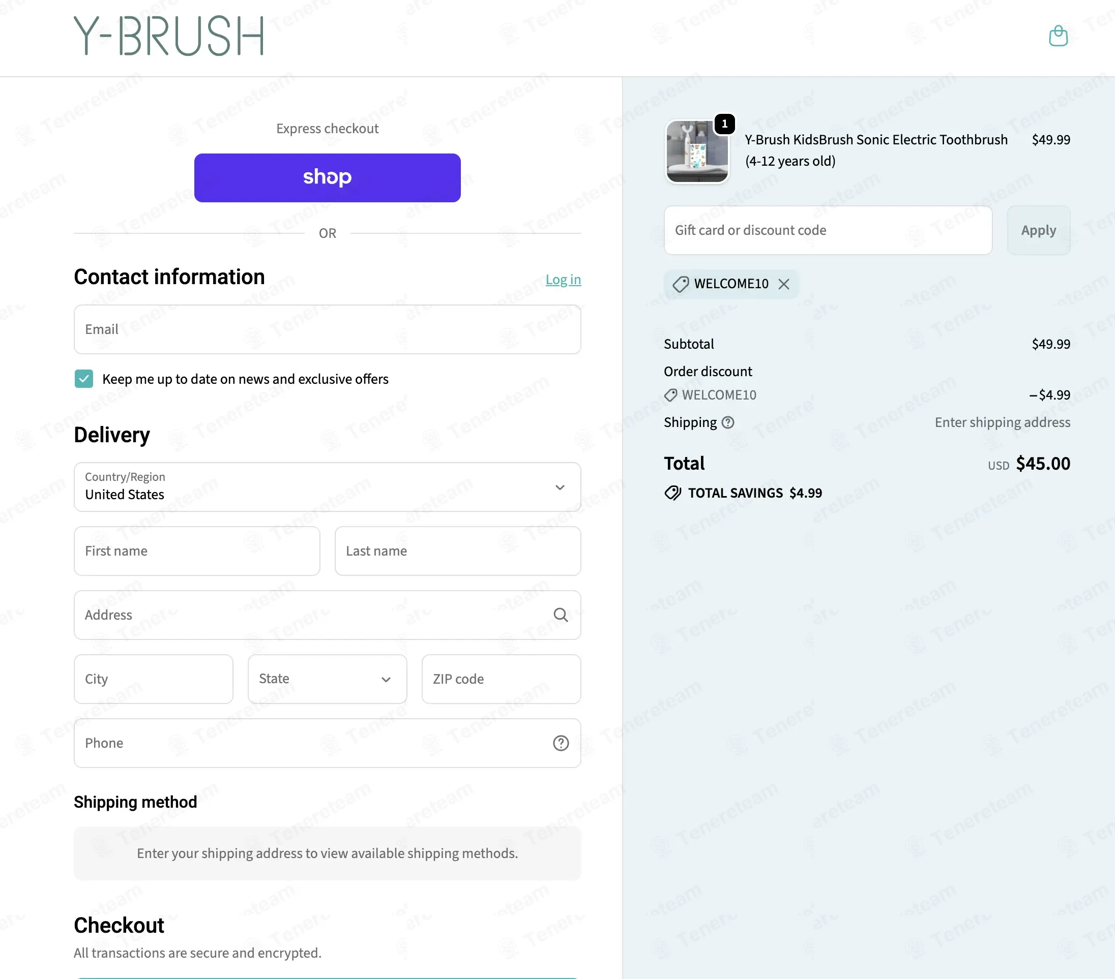 Y-Brush USA coupon code: 10% off with WELCOME10. Tested and valid as 3 weeks ago.