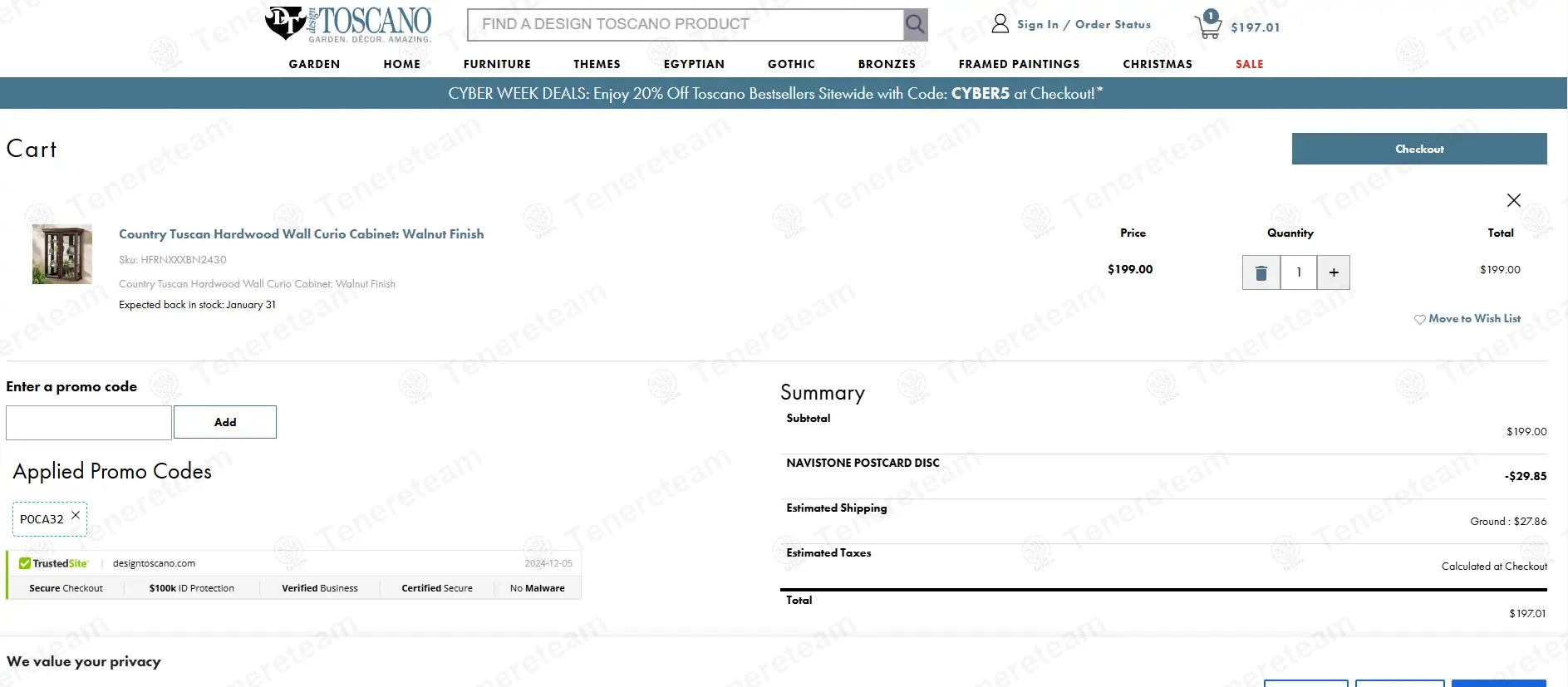 Design Toscano coupon code: 15% off with POCA32. Tested and valid as 1 year ago.