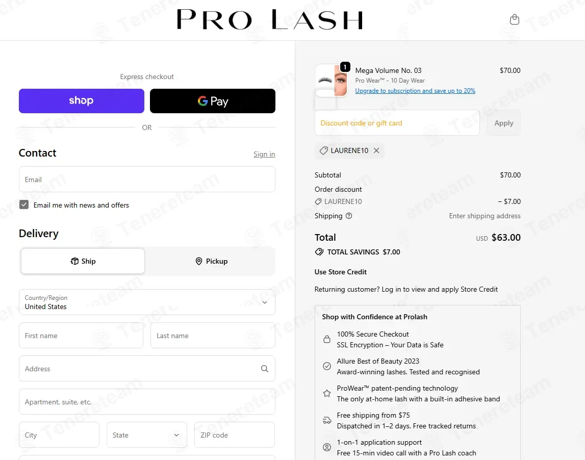Pro Lash coupon code: 10% off with LAURENE10. Tested and valid as 3 months ago.