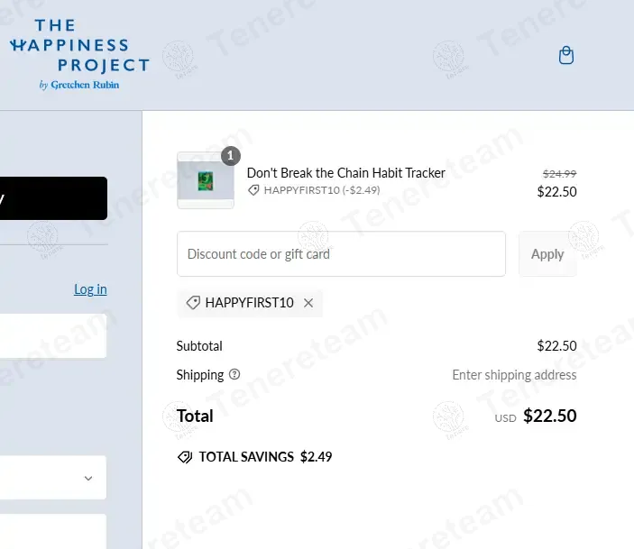 The Happiness Project coupon code: 10% off with HAPPYFIRST10. Tested and valid as 1 year ago.