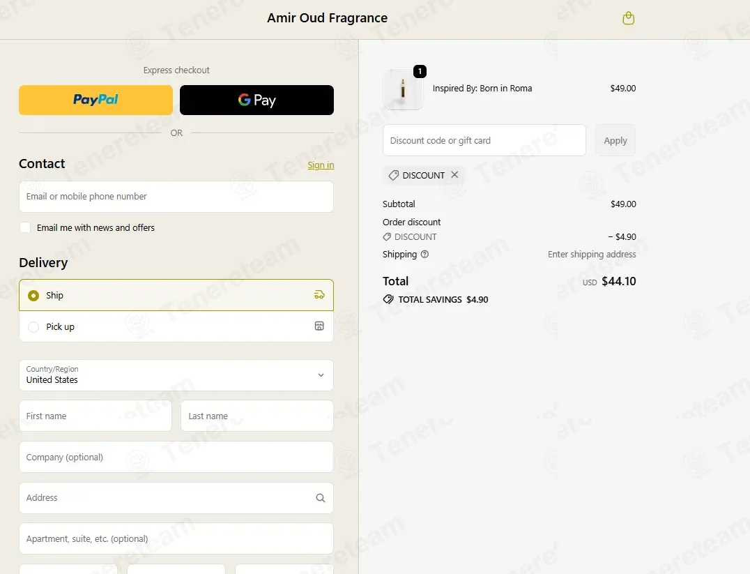 Amir Oud Fragrance coupon code: 10% off with DISCOUNT. Tested and valid as 1 month ago.