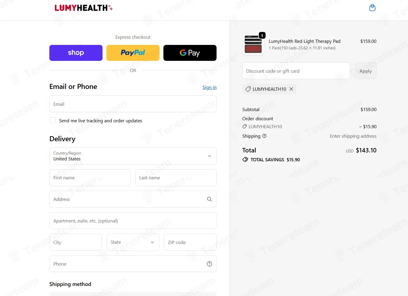 Lumy Health apply coupon code