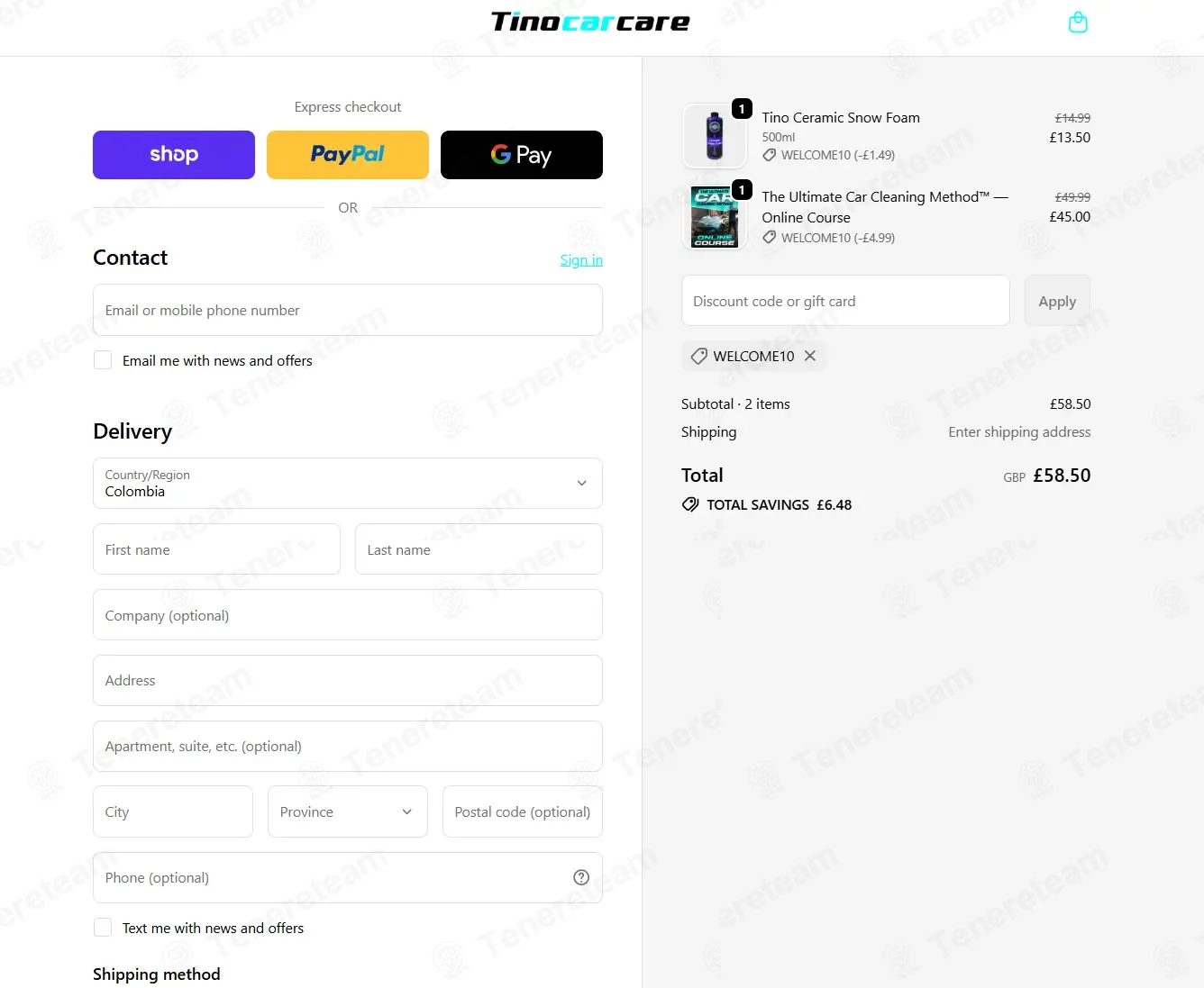 Tino Car Care coupon code: 10% off with WELCOME10. Tested and valid as 1 week ago.