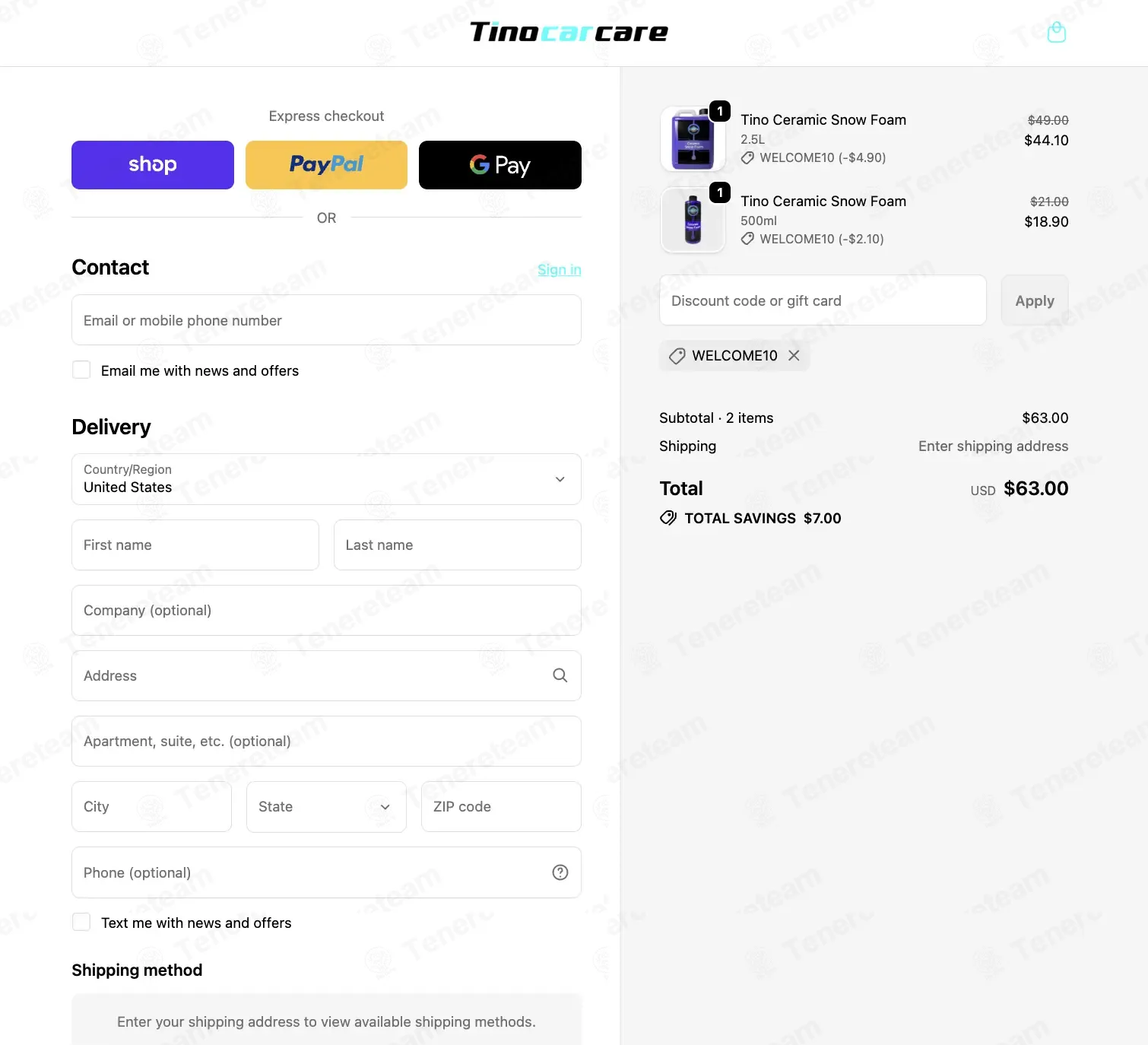 Tino Car Care coupon code: 10% off with WELCOME10. Tested and valid as 1 week ago.