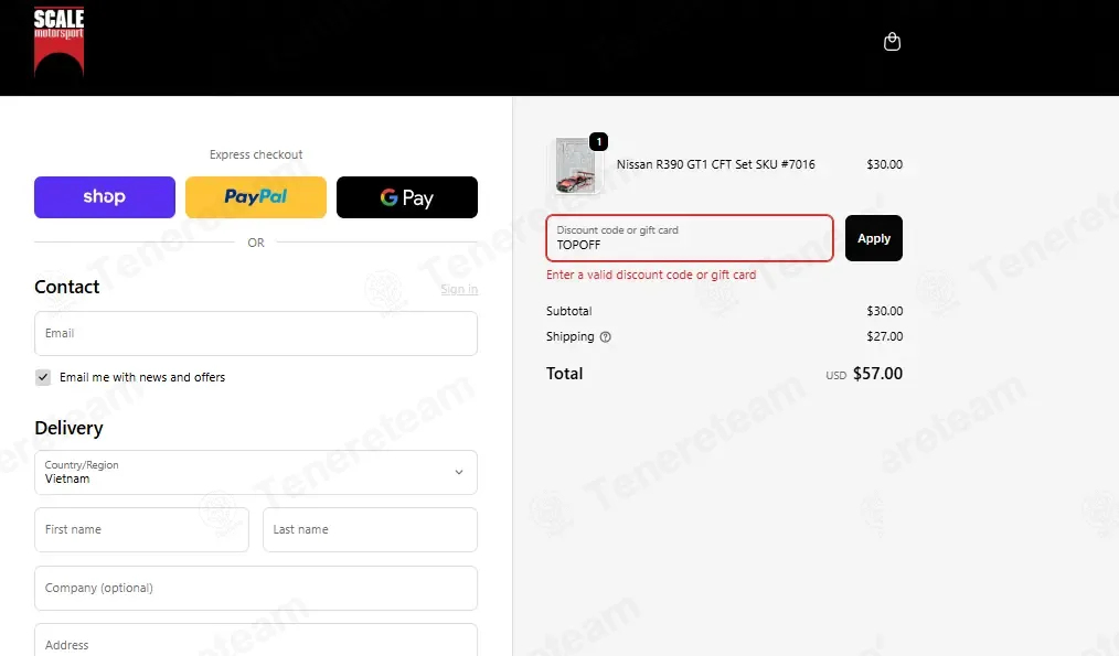 Scale Motorsport coupon code: 10% off with TOPOFF. Tested and valid as 5 months ago.