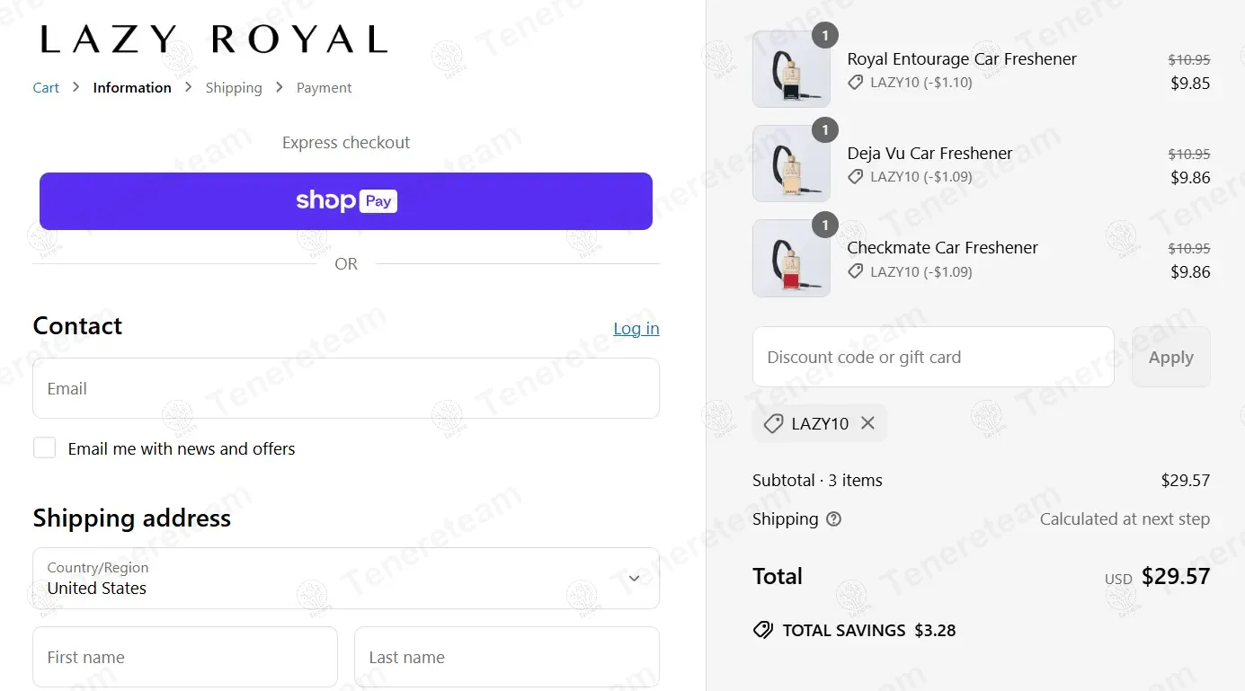 Lazy Royal coupon code: 10% off with LAZY10. Tested and valid as 7 months ago.