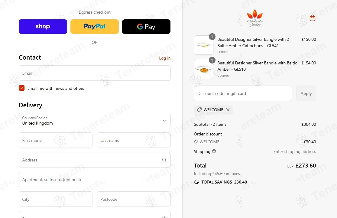 SilverAmber Jewellery coupon code: 10% off with WELCOME. Tested and valid as 9 months ago.