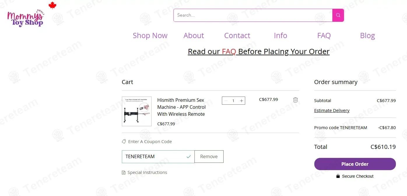 Mommys Toy Shop coupon code: 10% off with TENERETEAM. Tested and valid as 7 months ago.