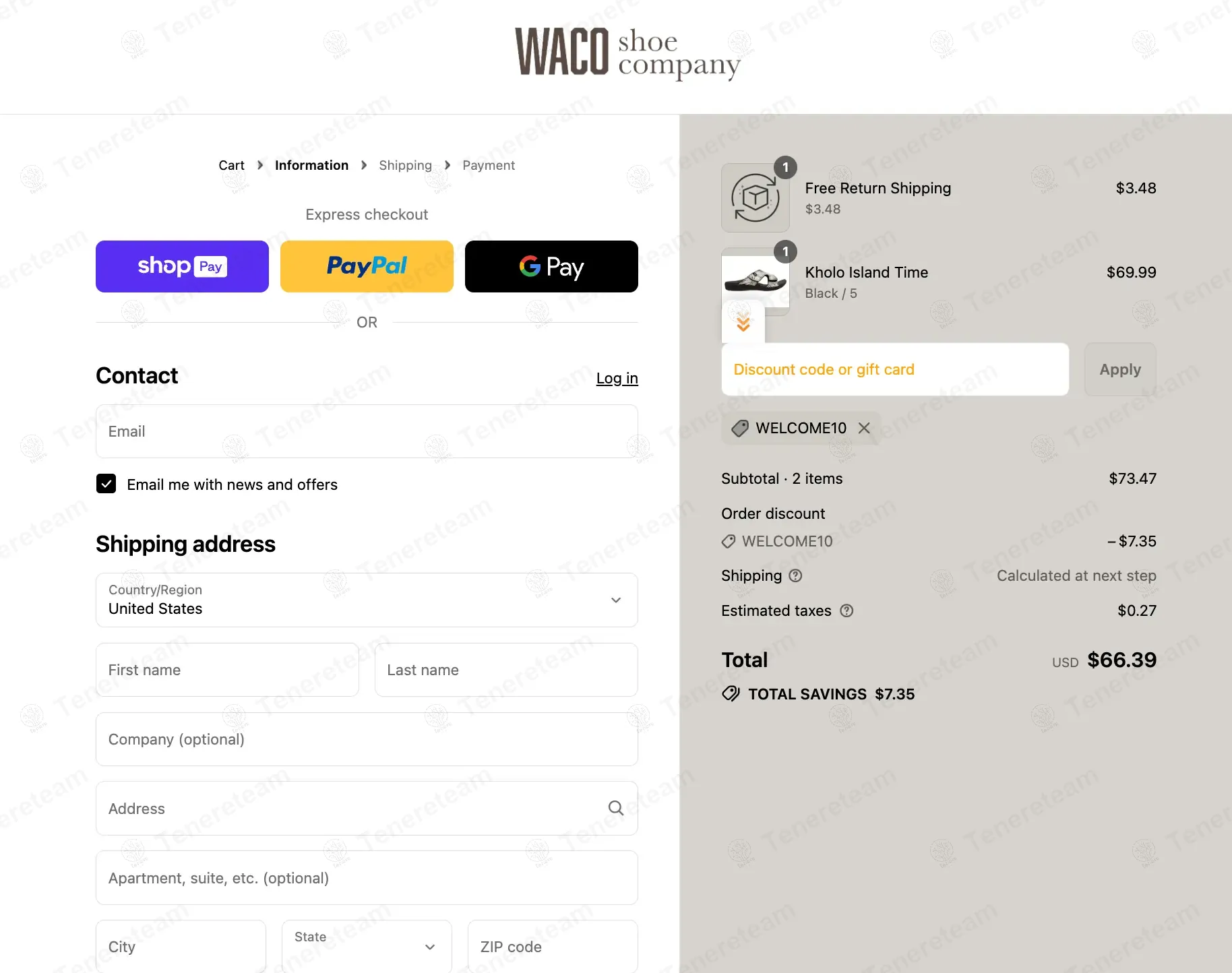 Waco Shoe Company coupon code: 10% off with WELCOME10. Tested and valid as 11 months ago.