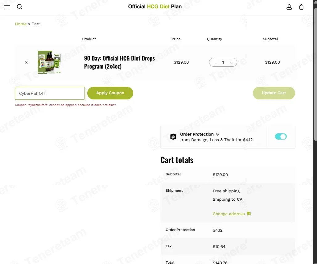 Official HCG Diet Plan coupon code: 50% off with CyberHalfOff. Tested and valid as 4 days ago.