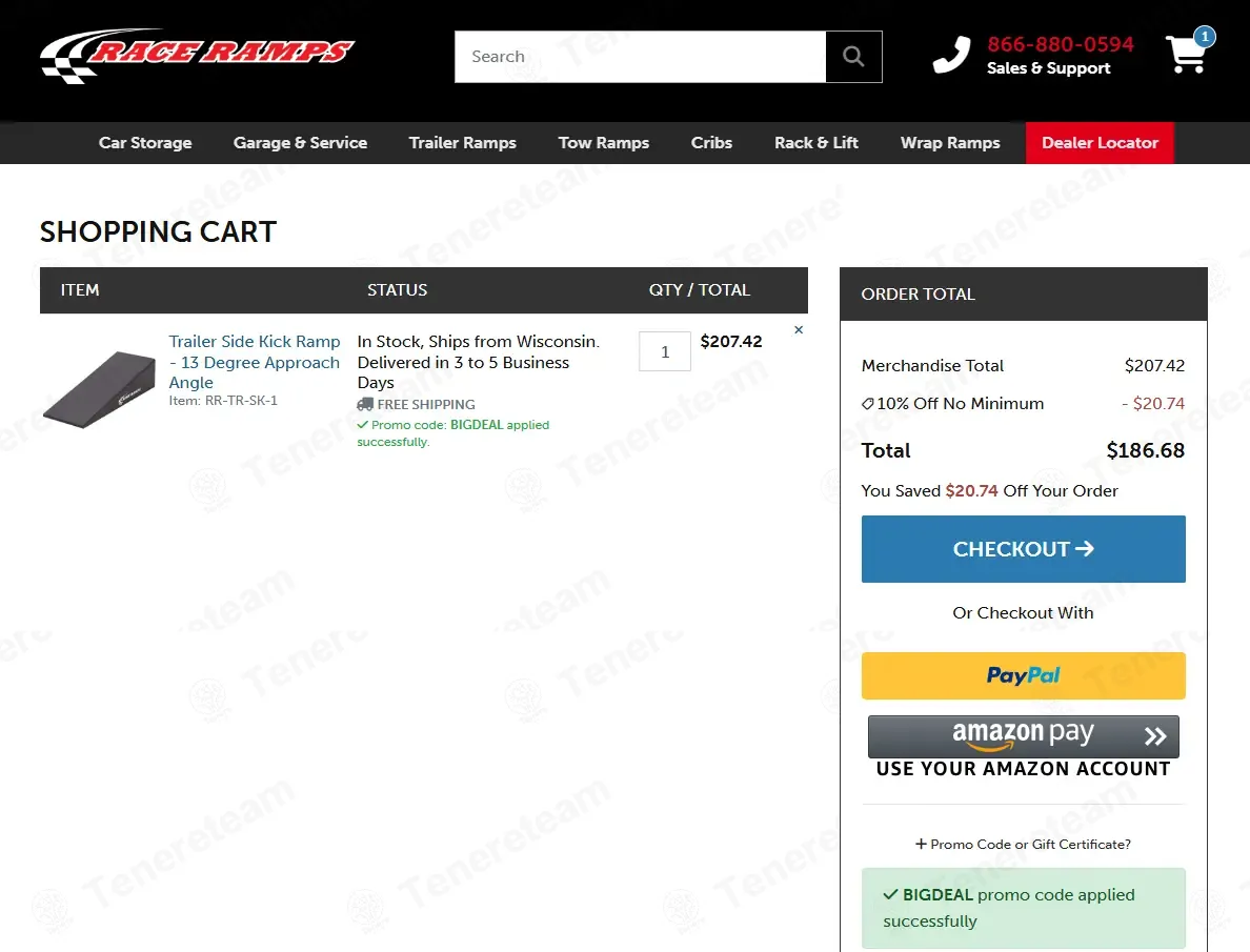 Race Ramps coupon code: 10% off with BIGDEAL. Tested and valid as 3 weeks ago.