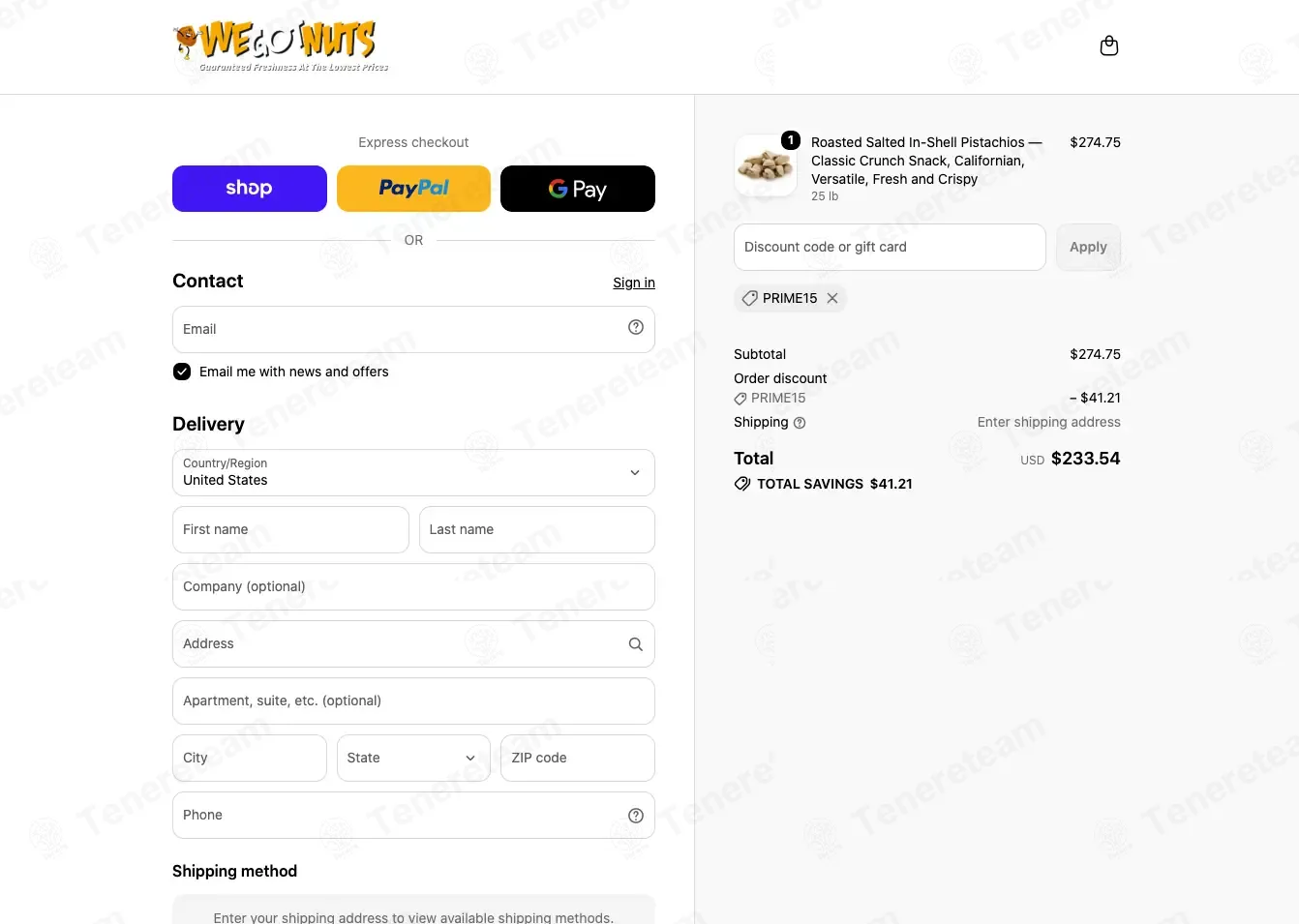 We Got Nuts coupon code verified as working at checkout