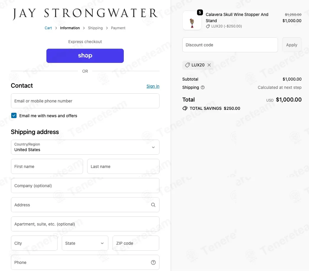 Jay Strongwater coupon code: 20% off with LUX20. Tested and valid as 7 months ago.