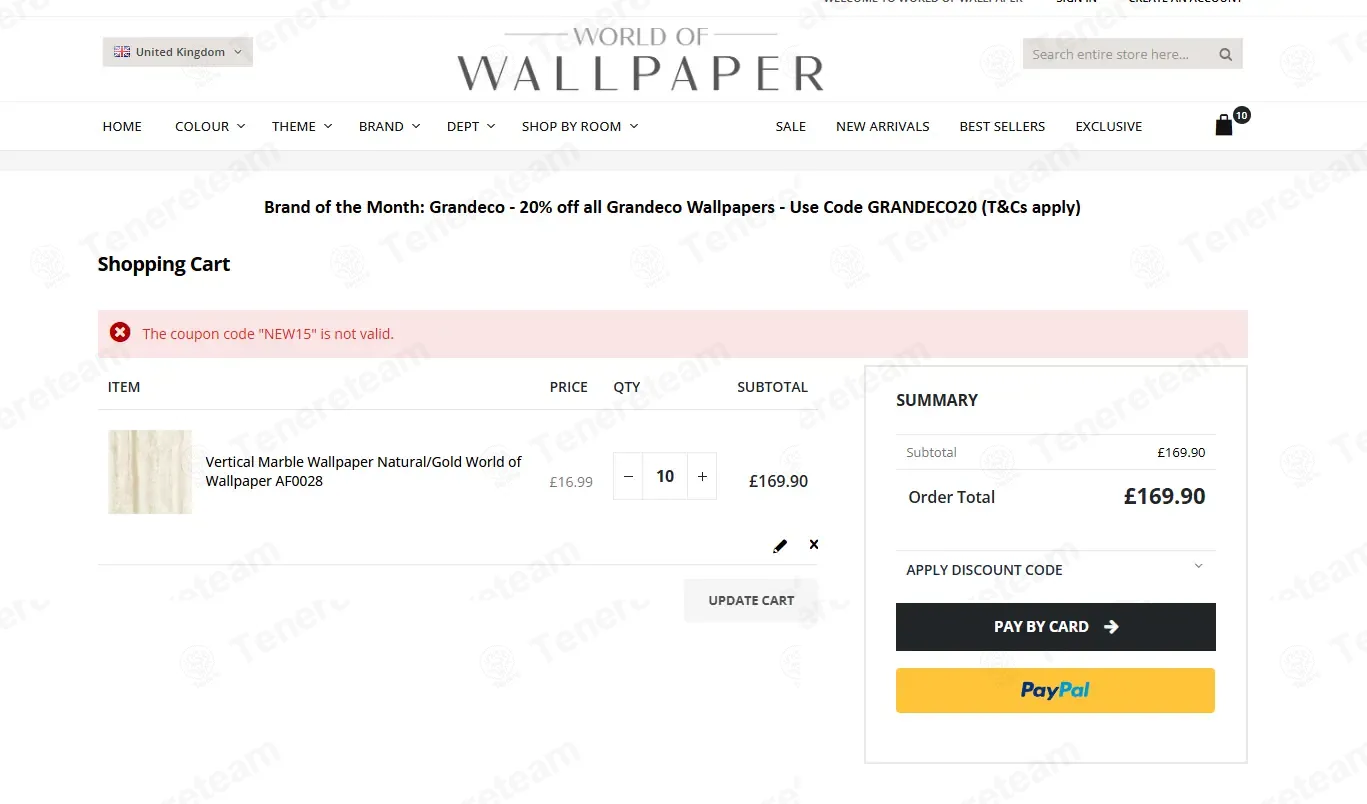 World Of Wallpaper coupon code: 15% off with NEW15. Tested and valid as 3 months ago.