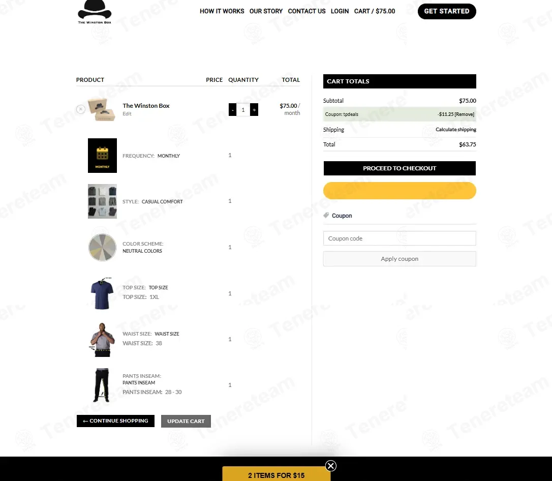 The Winston Box coupon code: Sale off with tpdeals. Tested and valid as 3 weeks ago.