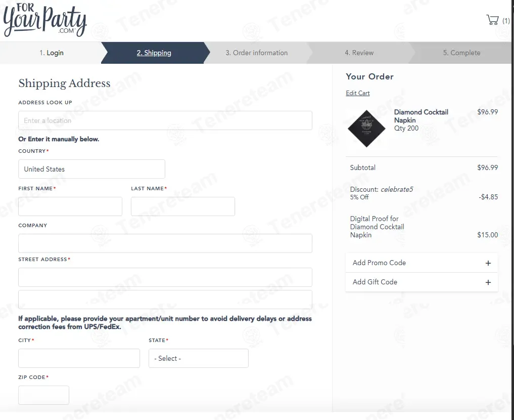 For Your Party coupon code: 5% off with CELEBRATE5. Tested and valid as 1 month ago.