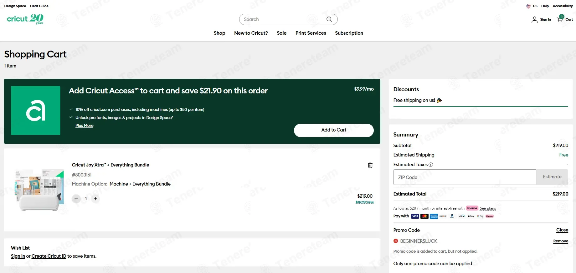 Cricut coupon code: $20 off with BEGINNERSLUCK. Tested and valid as 3 weeks ago.